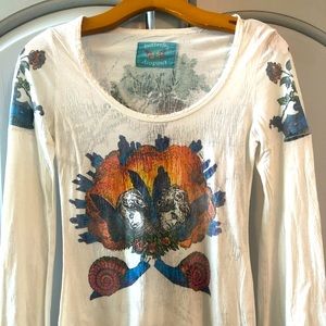 Butterfly Dropout Long Sleeve Top